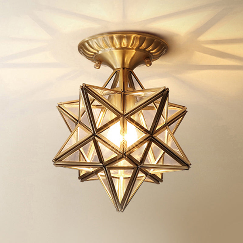 Shaded Aisle Semi Flush Mount Ceiling Light Vintage Glass Semi Flush Ceiling Light