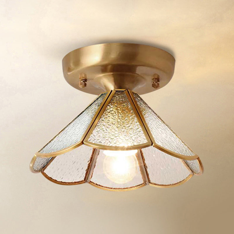 Shaded Aisle Semi Flush Mount Ceiling Light Vintage Glass Semi Flush Ceiling Light
