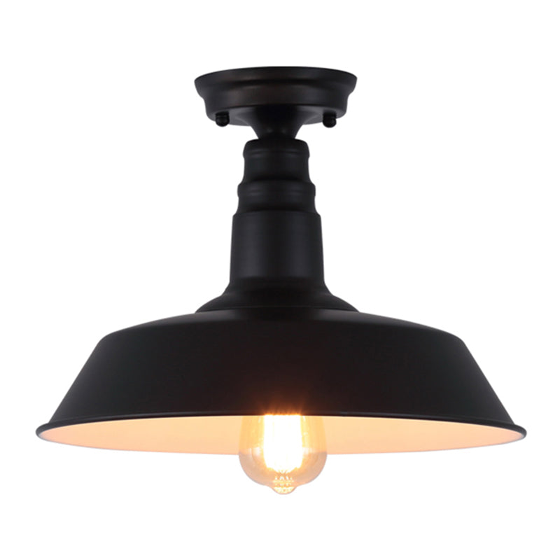 Industriële schuur semi-flush mount licht metaal semi-spoel plafondmontage licht