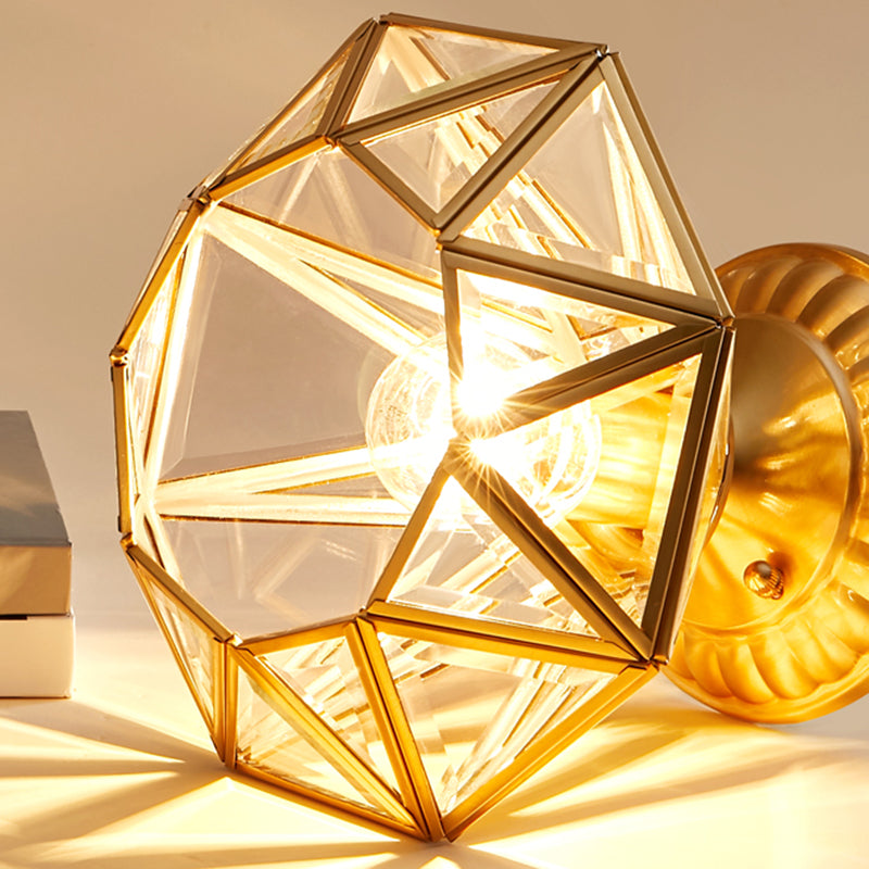 Brass Shaded Semi Flush Ceiling Light Vintage Glass Aisle Ceiling Mounted Light