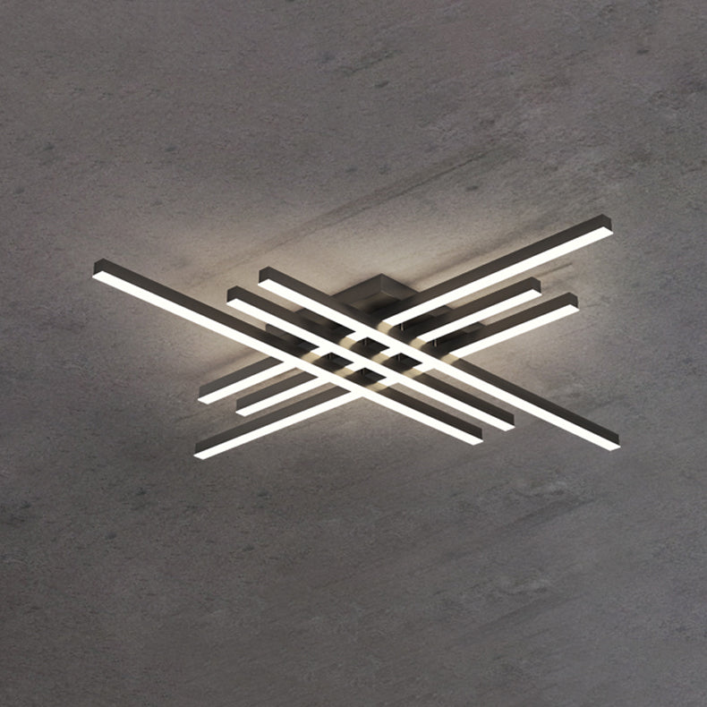 Luz de techo de semi rascillo de LED simple Luz de montaje semi rasgador de tiras con sombra de metal