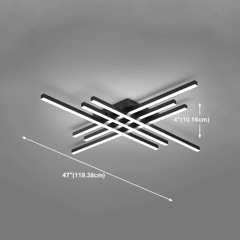 Luz de techo de semi rascillo de LED simple Luz de montaje semi rasgador de tiras con sombra de metal