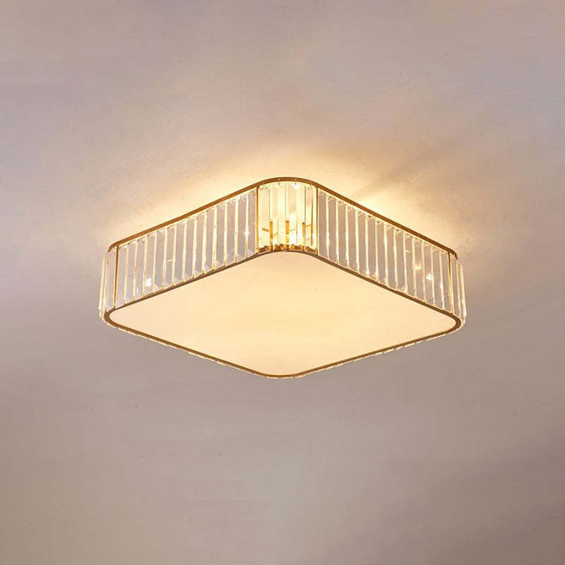 Kristal gearceerde spoelmontage verlichting eenvoud slaapkamer plafondverlichting in goud