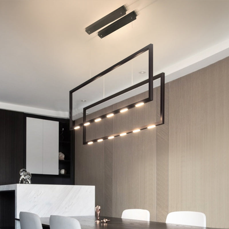 Moderne stijl lineaire eilandverlichting armaturen metaal 6-lichte eiland hanglampen