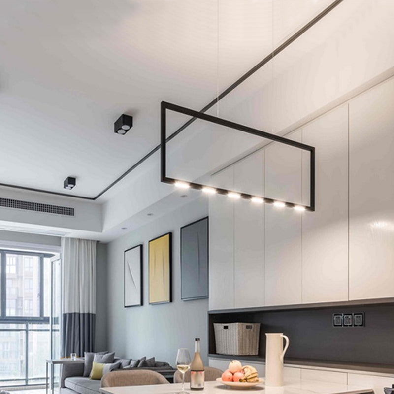 Moderne stijl lineaire eilandverlichting armaturen metaal 6-lichte eiland hanglampen