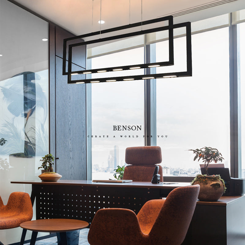 Moderne stijl lineaire eilandverlichting armaturen metaal 6-lichte eiland hanglampen