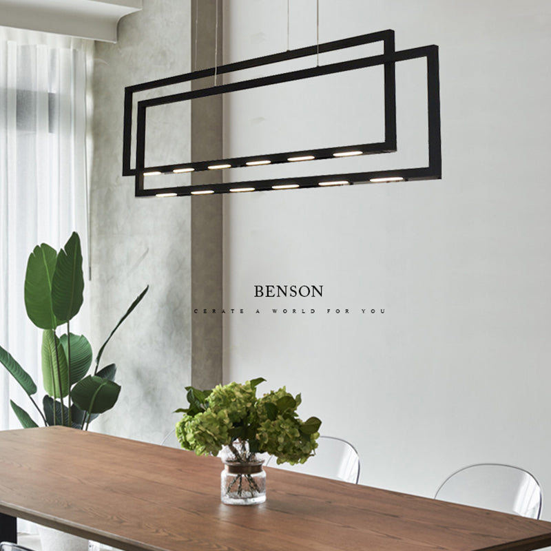 Moderne stijl lineaire eilandverlichting armaturen metaal 6-lichte eiland hanglampen