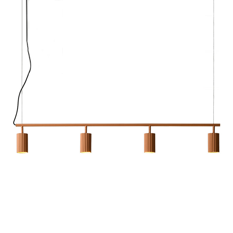 Moderne stijl cilinder eiland verlichtingsarmaturen metaal 4 lichte hanglamp armaturen