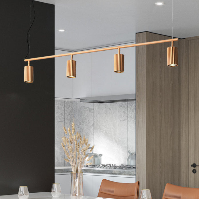 Moderne stijl cilinder eiland verlichtingsarmaturen metaal 4 lichte hanglamp armaturen