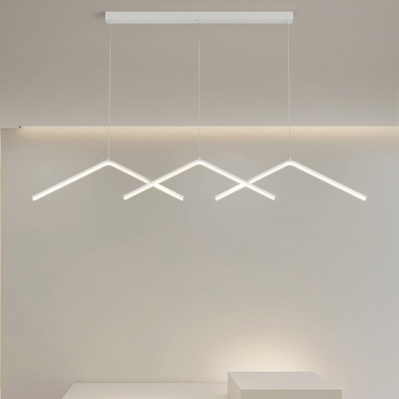 Zeitgenössischer Stil linearer Form Island Leuchten Metall 3 Licht hängende Anhängerleuchten