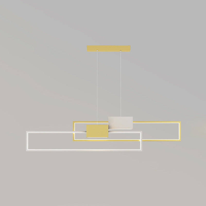 Zeitgenössischer Stil Rechteckform Island Lichter Metal 4 Licht Island Leuchten