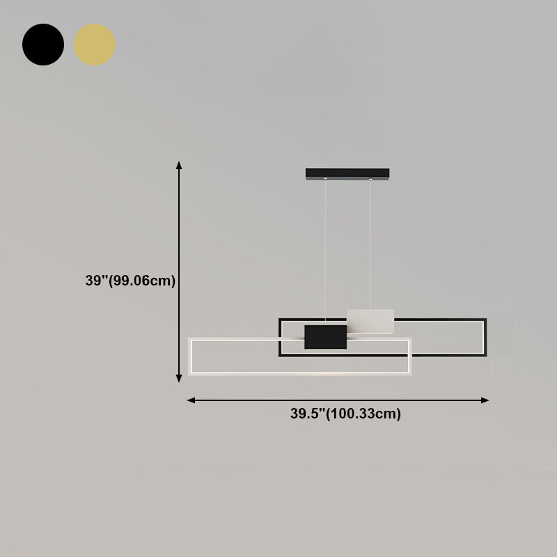 Zeitgenössischer Stil Rechteckform Island Lichter Metal 4 Licht Island Leuchten