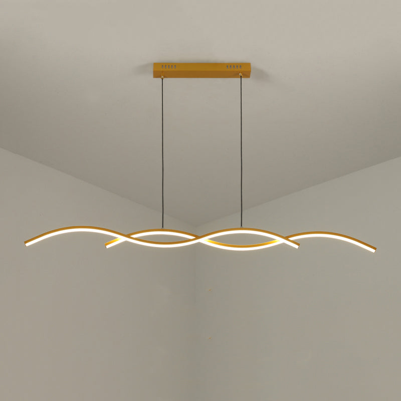 Moderner Stil linearer Inselleuchten Metall 2- Hellinselanhänger Leuchten