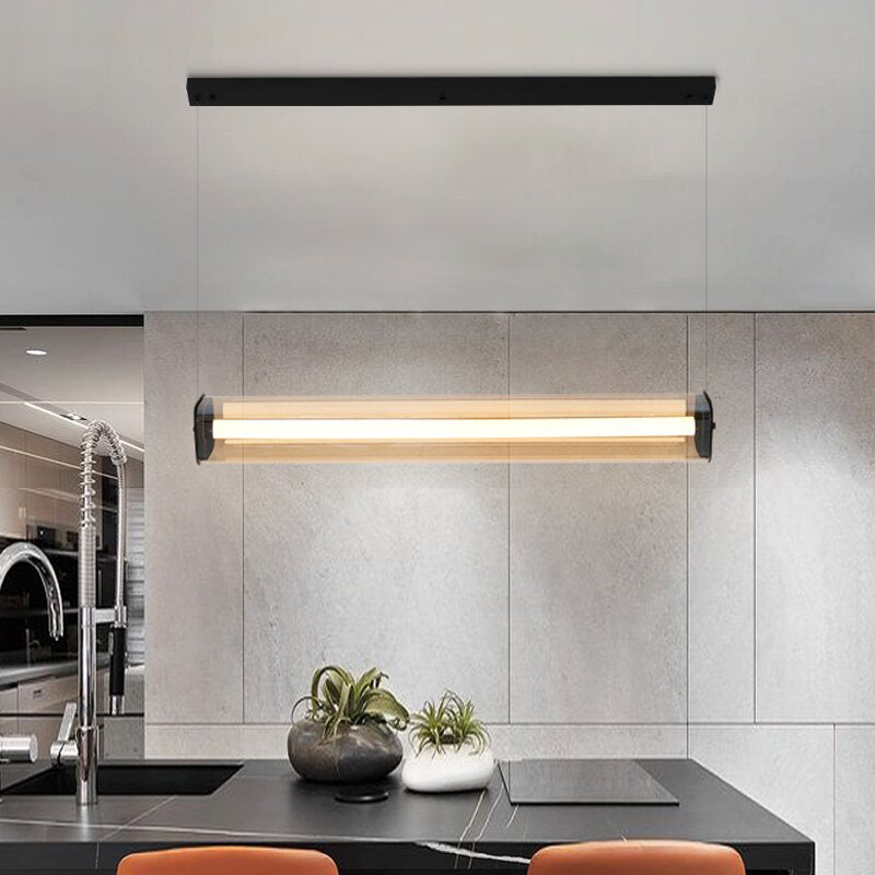 Moderner Stil Rechteck anheizt Licht klares Glas 1 hängende Anhängerlicht