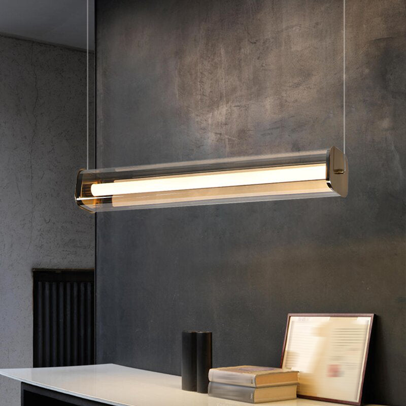 Moderner Stil Rechteck anheizt Licht klares Glas 1 hängende Anhängerlicht