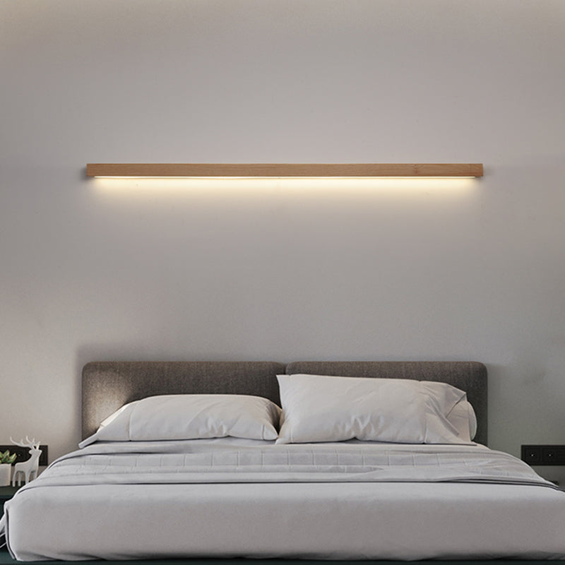 Sombra lineal madera pared apliques de estilo moderno luz de pared de luz simple en marrón