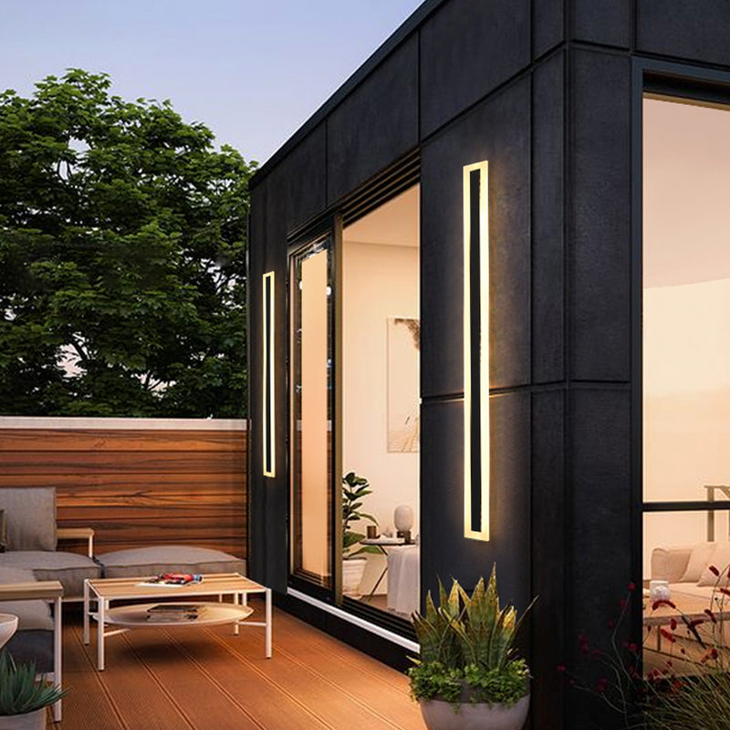 Metall Linearer Schatten Wandleuchten Moderner Stil ein leichtem Lichtmontage Licht in Schwarz