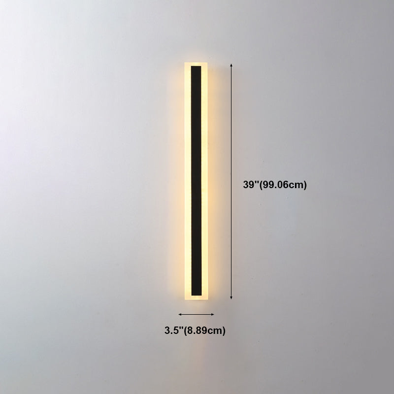 Metall Linearer Schatten Wandleuchten Moderner Stil ein leichtem Lichtmontage Licht in Schwarz