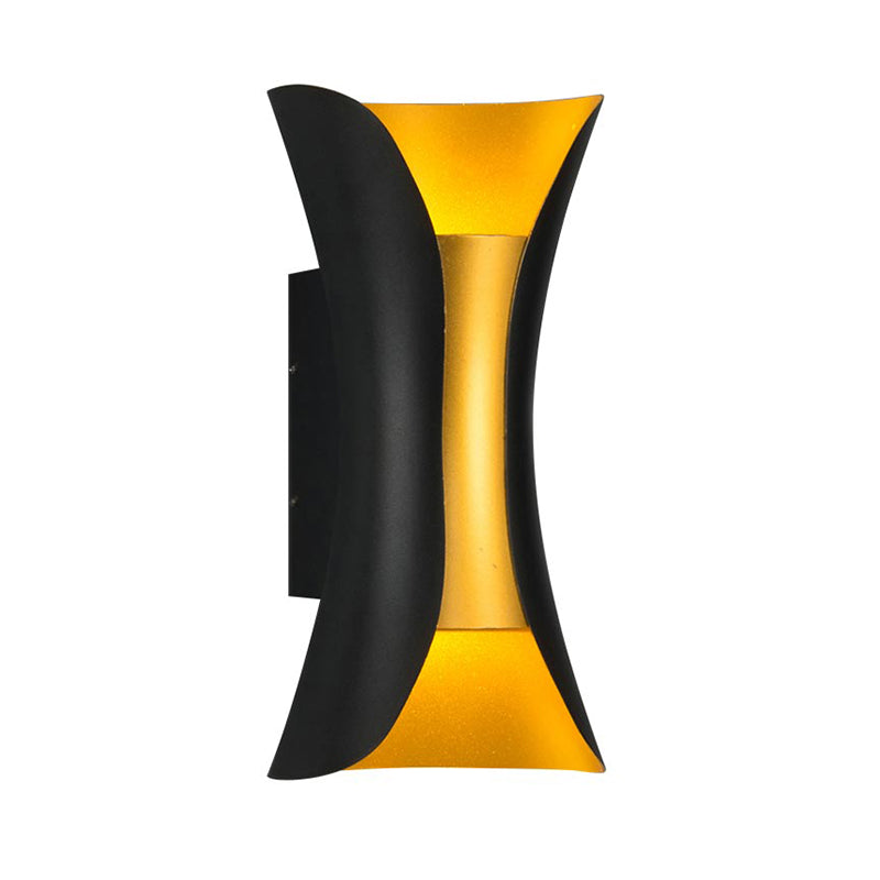 Unique Shade Metal Wall Sconce Modern Style 2- Lights Wall Mounted Light in Black