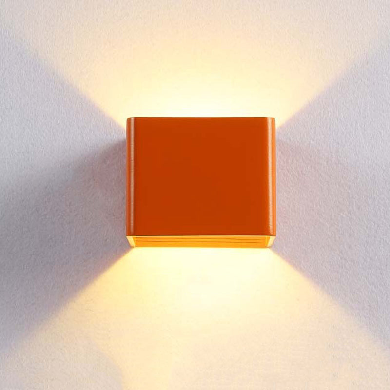 Rectangular Staircase LED Wall Lamp Aluminum Macaron Style Wall Washer Sconce