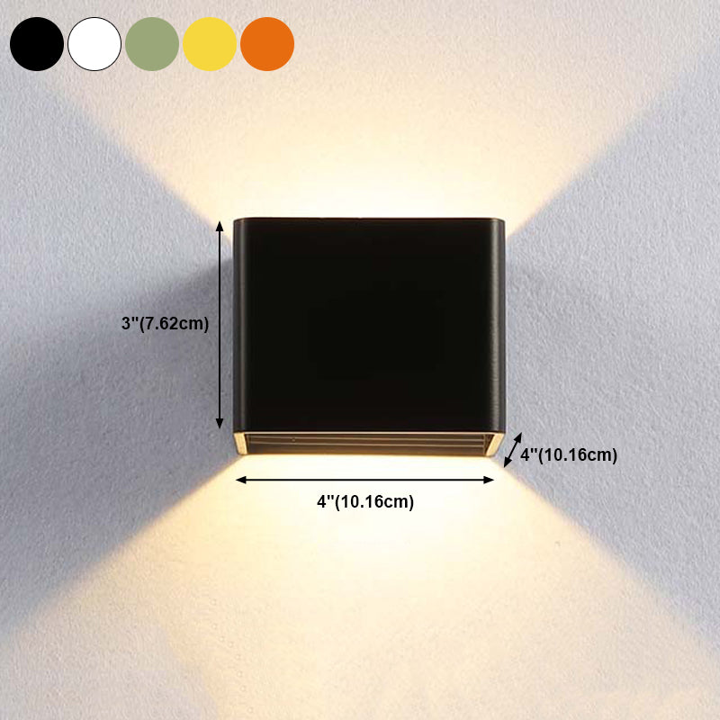 Rectangular Staircase LED Wall Lamp Aluminum Macaron Style Wall Washer Sconce