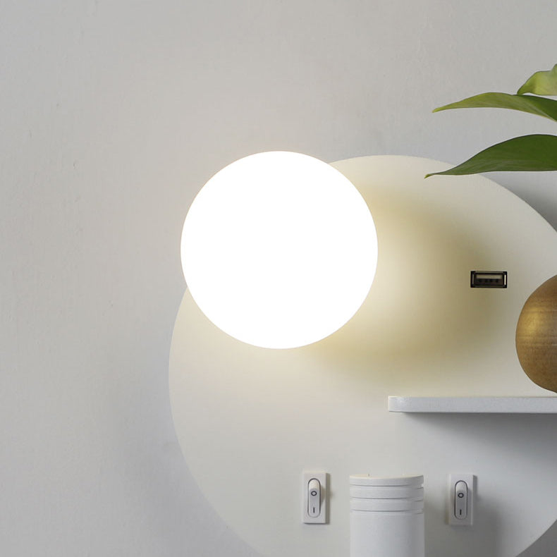 Runde USB -Lesemandlampe Nordic Metallic LED -Walllicht am Nacht