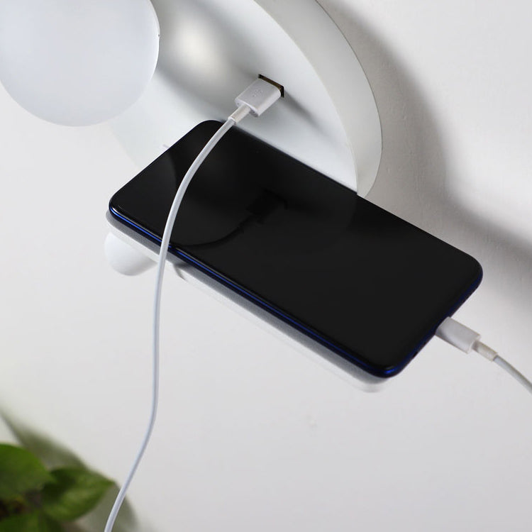 Runde USB -Lesemandlampe Nordic Metallic LED -Walllicht am Nacht