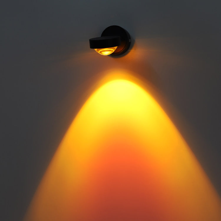 Black Sunset Projector Wall Lamp Decorative LED Metal Sconce Light with Swivel