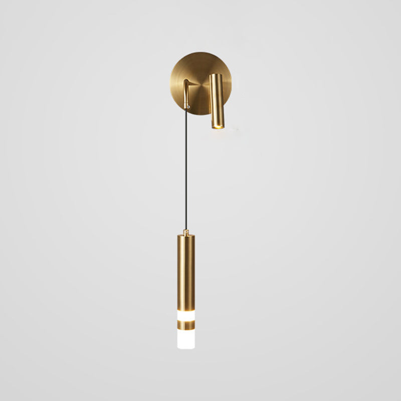 Röhrchenförmige LED -Wandlampe Postmoderne Metall -Nacht -Lesen Wandleuchte mit einstellbarem Kabel