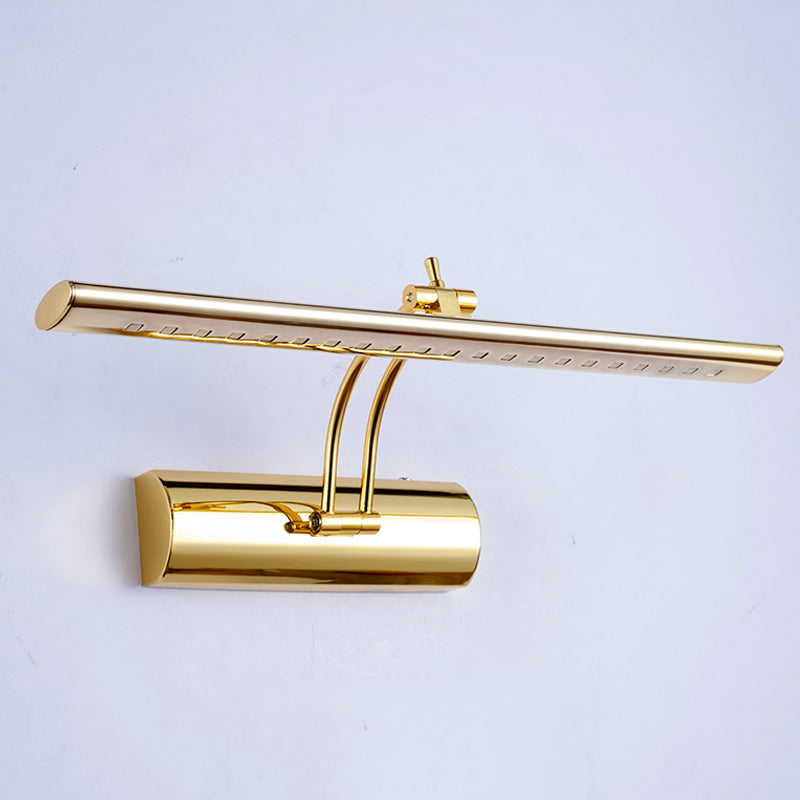Aplicación de baño giratoria de baño posmoderna de acero inoxidable tocador LED de pared de la pared de la pared