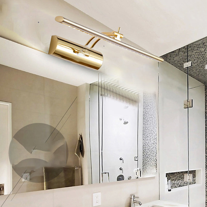 Rotatable Bathroom Sconce Postmodern Stainless Steel LED Vanity Wall Light Fixture