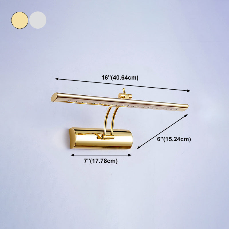 Aplicación de baño giratoria de baño posmoderna de acero inoxidable tocador LED de pared de la pared de la pared