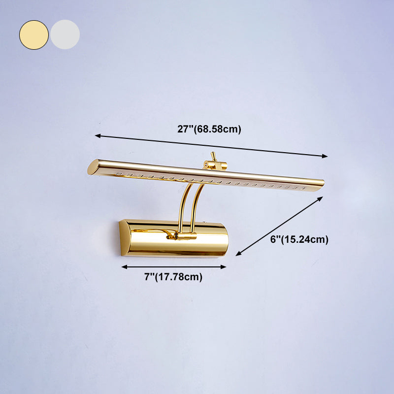Aplicación de baño giratoria de baño posmoderna de acero inoxidable tocador LED de pared de la pared de la pared
