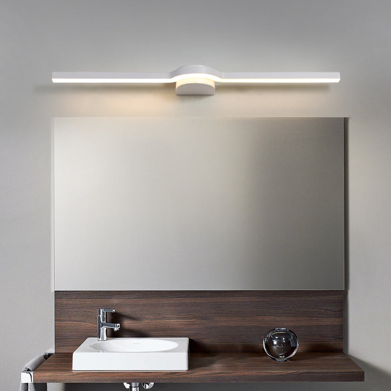 Luz de espejo de tocador LED lineal Luz de pared de baño de metal simple y elegante