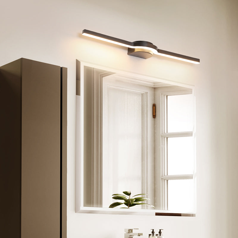 Luz de espejo de tocador LED lineal Luz de pared de baño de metal simple y elegante