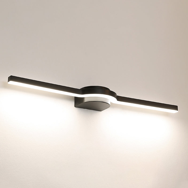 Luz de espejo de tocador LED lineal Luz de pared de baño de metal simple y elegante