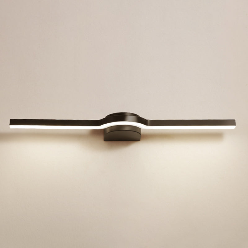 Luz de espejo de tocador LED lineal Luz de pared de baño de metal simple y elegante
