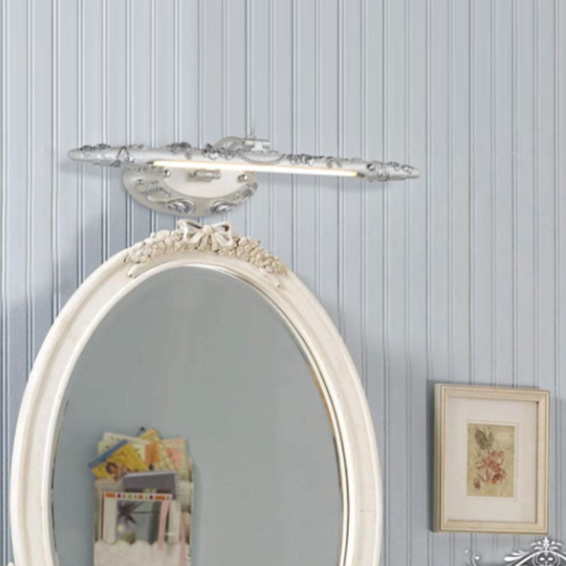 Traditional Carved Vanity Wall Light Adjustable Resin LED Sconce Light