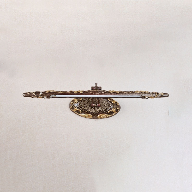 Traditional Carved Vanity Wall Light Adjustable Resin LED Sconce Light