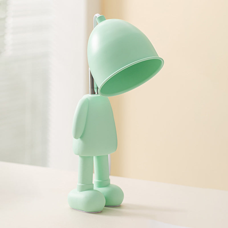 Macaron Robot Table Lampada in metallo Cera da letto a bulbo singola