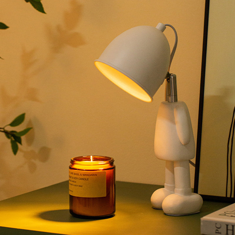 Macaron Robot Table Lampada in metallo Cera da letto a bulbo singola