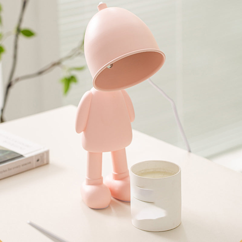 Macaron Robot Table Lampada in metallo Cera da letto a bulbo singola