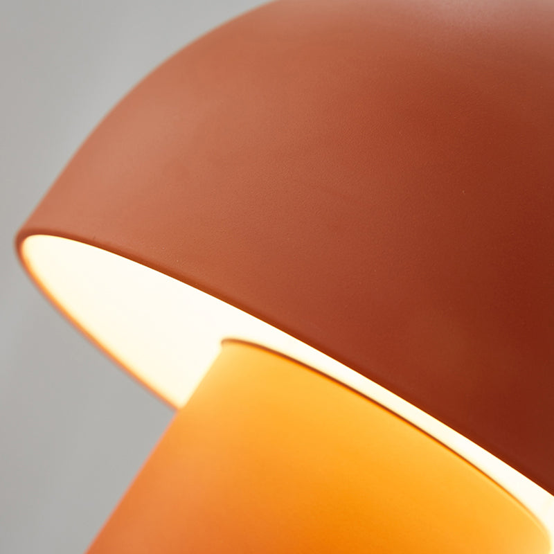 Mushroom Shaped Bedroom Table Lamp Metallic 1-Light Macaron Style Night Light