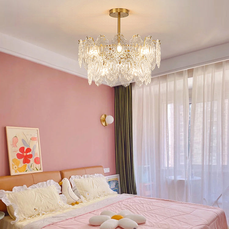 American Style Chandelier Glass Multi Head Hanging Light for Dining Room