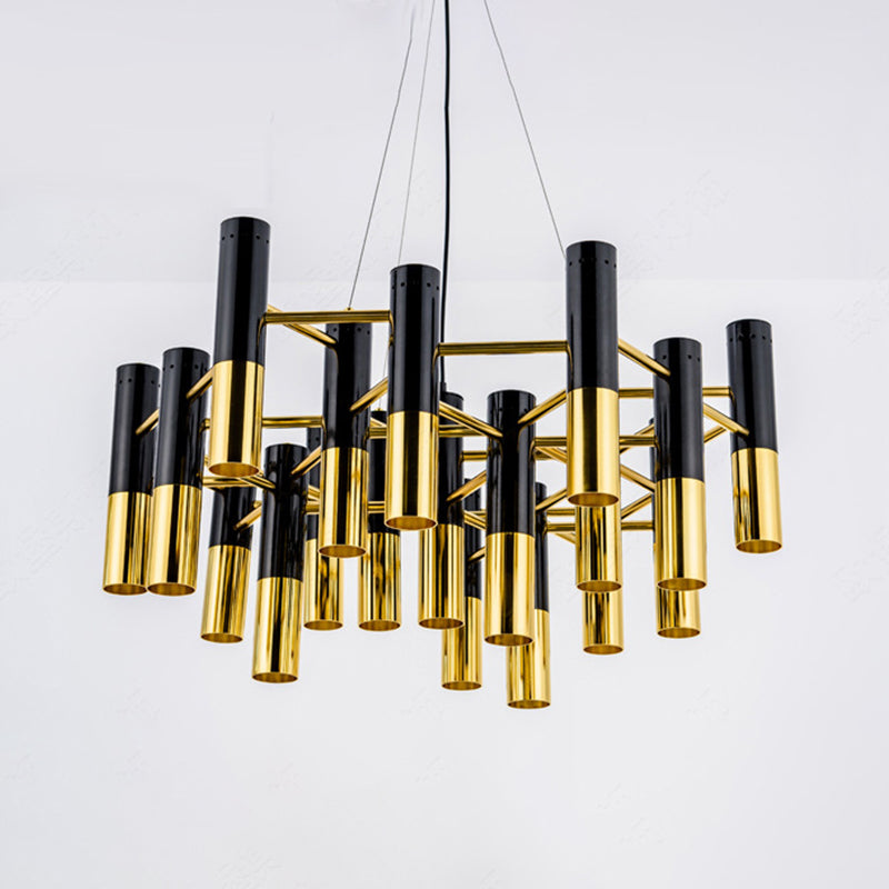 Postmoderner Kronleuchter-Metallanhänger für schwarzgoldgoldes Schlafzimmer