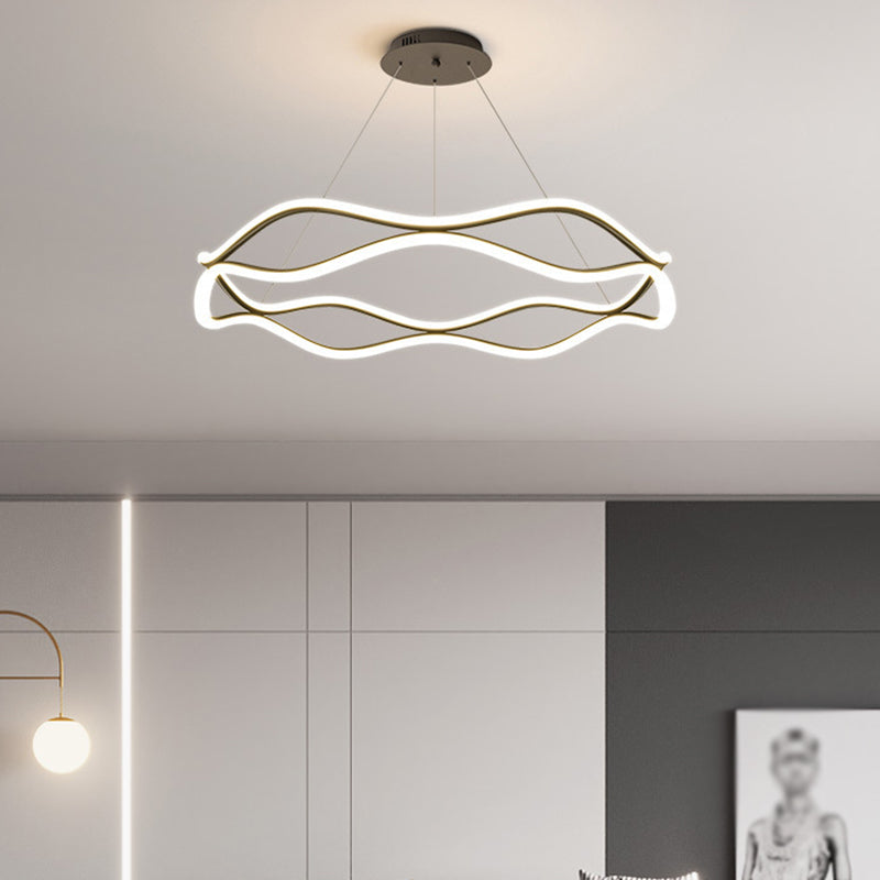 Lineare Formmetallanhänger Leuchten moderner Stil 2-Licht-Hangleuchten