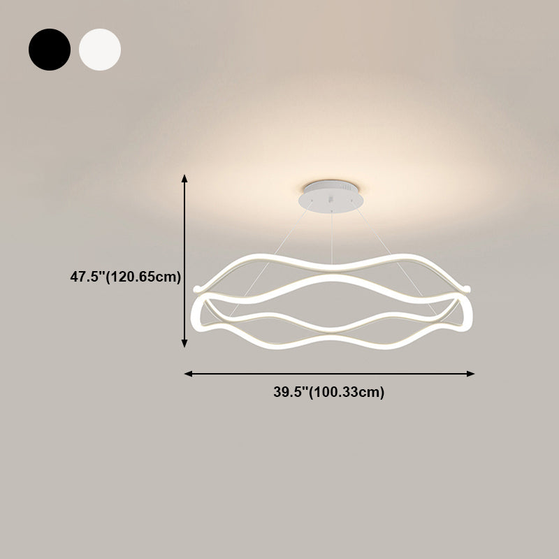 Linear Shape Metal Pendant Light Fixtures Modern Style 2-Light Hanging Light Fixtures