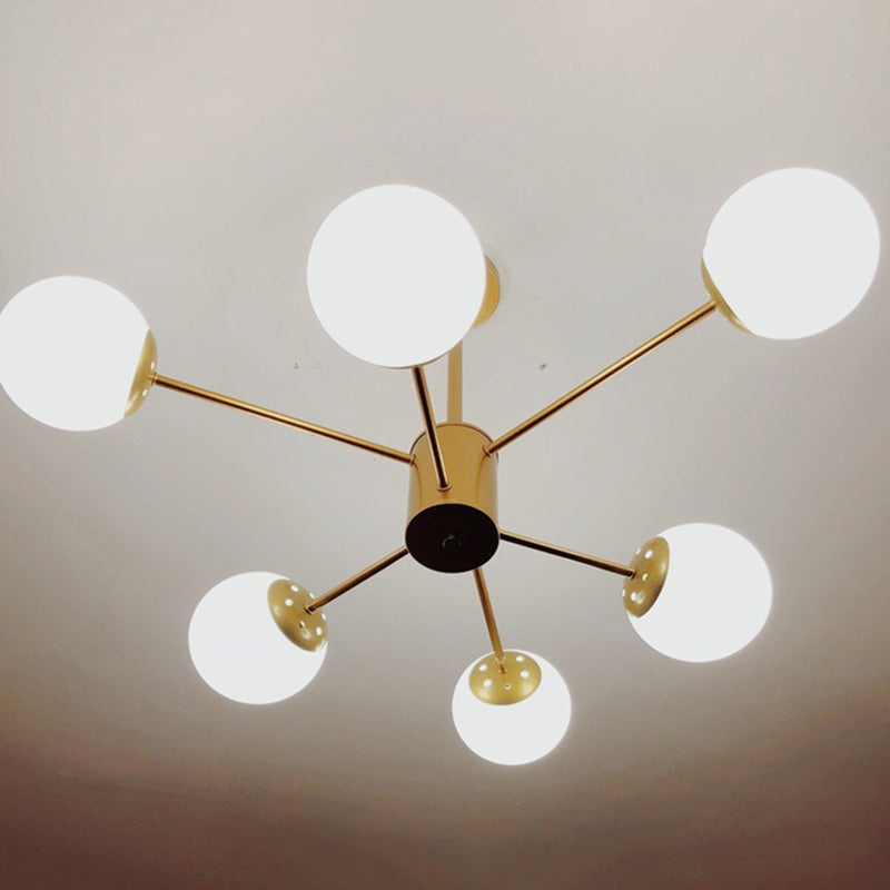Moderner Glasschatten -Kronleuchter Globe Multi -Hell -Kronleuchter -Anhänger für Schlafzimmer