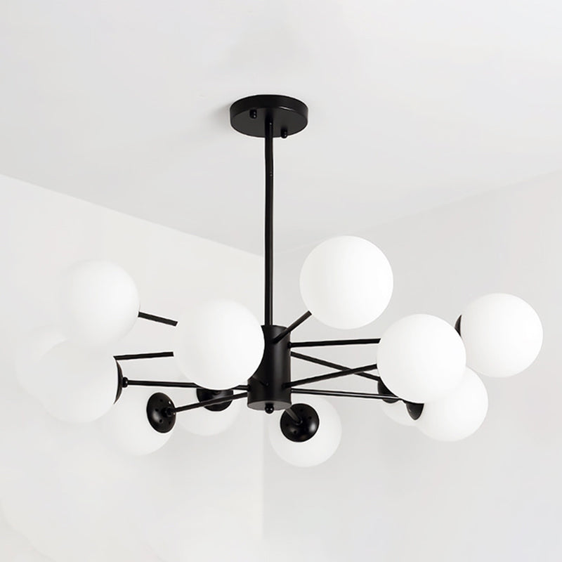 Modern Glass Shade Chandelier Globe Multi Light Chandelier Pendant for Bedroom