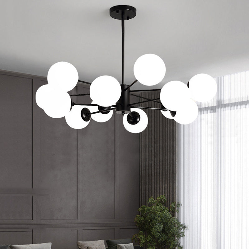 Modern Glass Shade Chandelier Globe Multi Light Chandelier Pendant for Bedroom